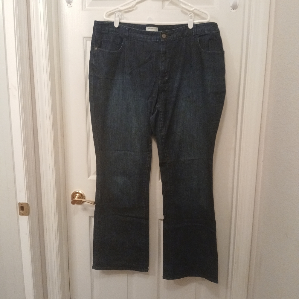 Cold Water Creek Flare Bootcut Jeans Women's Size 18 Dark Wash Streetwear Casual